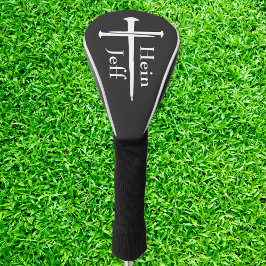 Gepersonaliseerde Drie Nagels Wit Kruis Christelij Golfheadcover