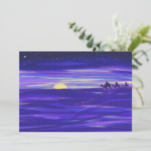 Gepersonaliseerde drie wijze Mannen waterverf Feestdagenkaart (Staand voorkant)