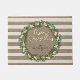 Gepersonaliseerde drift voor kerst met kerst deurmat