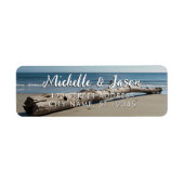 Gepersonaliseerde Driftwood Ocean Summer Beach Gol Etiket (Voorkant)