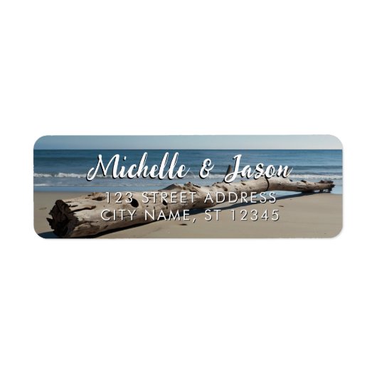 Gepersonaliseerde Driftwood Ocean Summer Beach Gol Etiket (Voorkant)