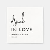 Gepersonaliseerde Drink in liefde bruiloft servett Servet (Voorkant)