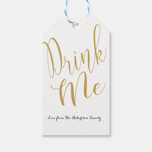 Gepersonaliseerde Drink Me cadeau label Cadeaulabel (Voorkant)
