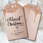 Gepersonaliseerde Dripping Glitter Merriest Christ Cadeaulabel