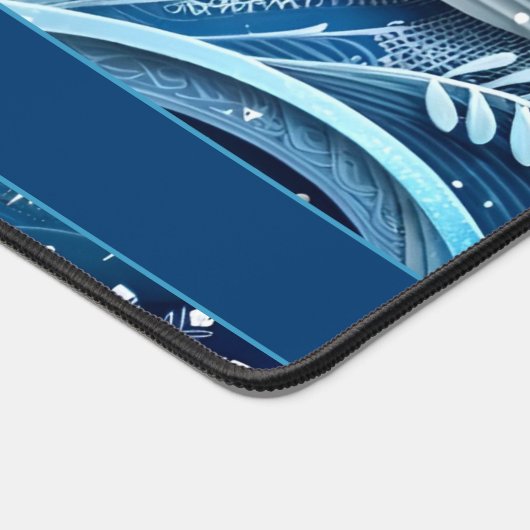 Gepersonaliseerde Dromerige Blauwe en Frosty Winte Bureaumat (Hoek)