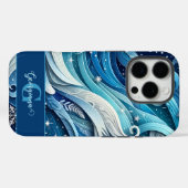 Gepersonaliseerde Dromerige Blauwe en Frosty Winte Case-Mate iPhone Case (Achterkant (horizontaal))