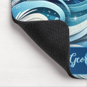 Gepersonaliseerde Dromerige Blauwe en Frosty Winte Muismat (Hoek)