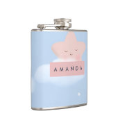 Gepersonaliseerde Dromerige Pastel Star en Cloud P Heupfles (Rechts)