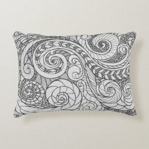 Gepersonaliseerde Drukke Kunst Doodle Design Accen Accent Kussen