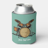 Gepersonaliseerde  Drum Set Muziek Drummer Blikjeskoeler (Blikje Voorkant)