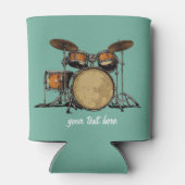 Gepersonaliseerde  Drum Set Muziek Drummer Blikjeskoeler (Achterkant)