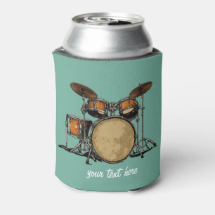 Gepersonaliseerde  Drum Set Muziek Drummer Blikjeskoeler