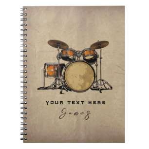 Gepersonaliseerde  Drum Set Muziek Drummer Niet Notitieboek