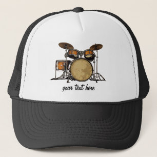 Gepersonaliseerde  Drum Set Muziek Drummer Trucker Pet
