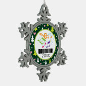 Gepersonaliseerde Drumline kerstband Tin Sneeuwvlok Ornament (Links)