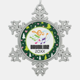 Gepersonaliseerde Drumline kerstband Tin Sneeuwvlok Ornament