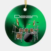 Gepersonaliseerde Drummer Musical-kerstversiering Keramisch Ornament (Voorkant)