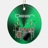 Gepersonaliseerde Drummer Musical-kerstversiering Keramisch Ornament (Links)