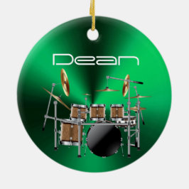 Gepersonaliseerde Drummer Musical-kerstversiering Keramisch Ornament
