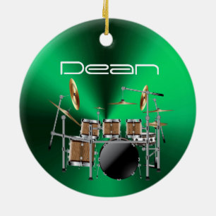 Gepersonaliseerde Drummer Musical-kerstversiering Keramisch Ornament