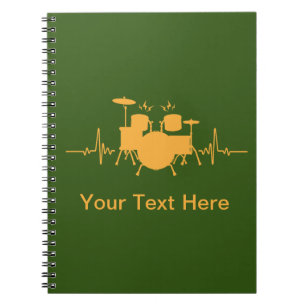 Gepersonaliseerde Drums Heartbeat - Grappige drumm Notitieboek