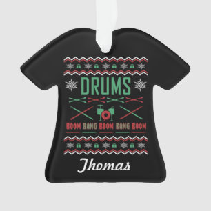 Gepersonaliseerde Drums Ugly KerstSweater Ornament