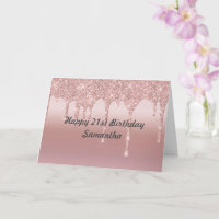 Gepersonaliseerde Druppelende Glitter Roze Goud