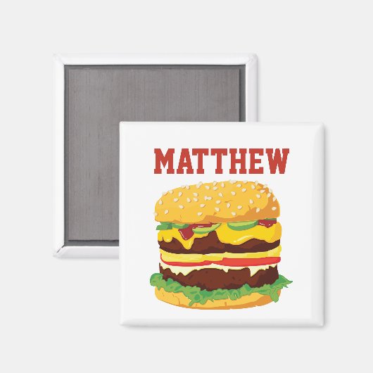 Gepersonaliseerde dubbele Cheeseburger Fridge Magn Magneet (Voorkant / Achterkant)