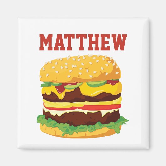 Gepersonaliseerde dubbele Cheeseburger Fridge Magn Magneet (Voorkant)