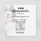 Gepersonaliseerde dubbele foto scanbare QR-code Vierkante Visitekaartje (Achterkant)