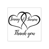 Gepersonaliseerde dubbele hart aangepaste bruiloft rubberstempel (Afrduk)