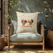 Gepersonaliseerde Dubbele Hart Foto Kussen Kawaii 