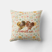 Gepersonaliseerde Dubbele Hart Foto Kussen Kawaii (Achterkant)