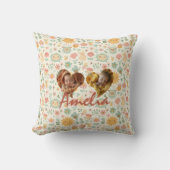 Gepersonaliseerde Dubbele Hart Foto Kussen Kawaii (Voorkant)