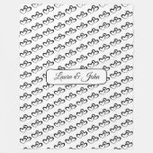 Gepersonaliseerde Dubbele Hartpatroon Aangepaste N Fleece Deken (Voorkant)