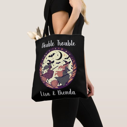 Gepersonaliseerde Dubbele Problemen Halloween Tote Bag (Dichtbij)