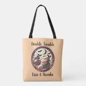 Gepersonaliseerde Dubbele Problemen Halloween Tote Bag (Achterkant)