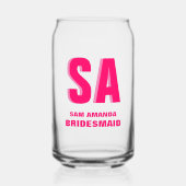 Gepersonaliseerde dubbele schaduw monogram bruidsm blikvorm glas (Voorkant)
