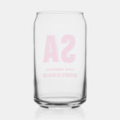 Gepersonaliseerde dubbele schaduw monogram bruidsm blikvorm glas (Achterkant)