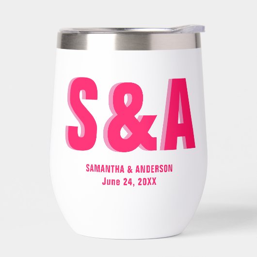 Gepersonaliseerde dubbele schaduw monogram bruilof (Links)