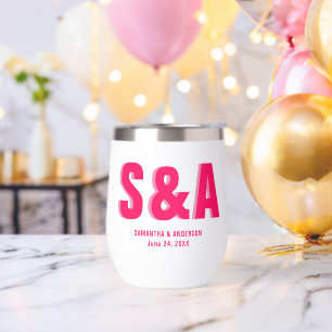 Gepersonaliseerde dubbele schaduw monogram bruilof