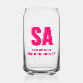 Gepersonaliseerde dubbele schaduw monogram Maid of Blikvorm Glas (Voorkant)