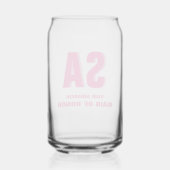 Gepersonaliseerde dubbele schaduw monogram Maid of Blikvorm Glas (Achterkant)