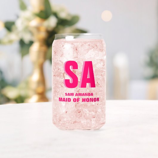 Gepersonaliseerde dubbele schaduw monogram Maid of Blikvorm Glas (Insitu (Huwelijk))