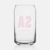 Gepersonaliseerde dubbele schaduw monogram naam blikvorm glas (Achterkant)