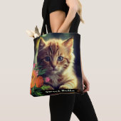 Gepersonaliseerde dubbelzijdige all over full cat tote bag (Dichtbij)