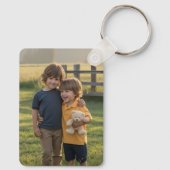 Gepersonaliseerde dubbelzijdige fotoherinnering |  sleutelhanger (Achterkant)