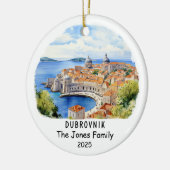 Gepersonaliseerde Dubrovnik Ornament, Kroatië Keramisch Ornament (Links)