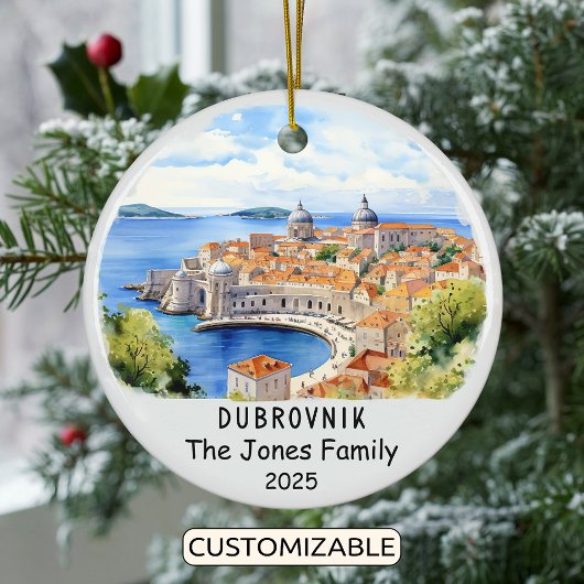 Gepersonaliseerde Dubrovnik Ornament, Kroatië Keramisch Ornament