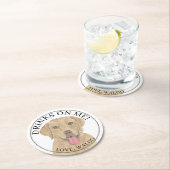 Gepersonaliseerde Dudley Labrador bruiloft Ronde Kartonnen Onderzetter (Insitu)